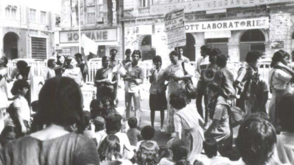 Campaigners in India in the 1980s